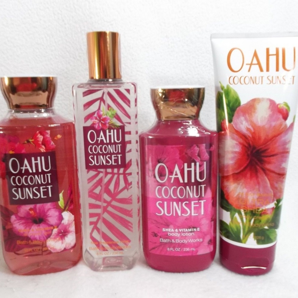 BATH BODY WORKS OAHU COCONUT SUNSET 4 PC BUNDLE - Picture 2 of 4